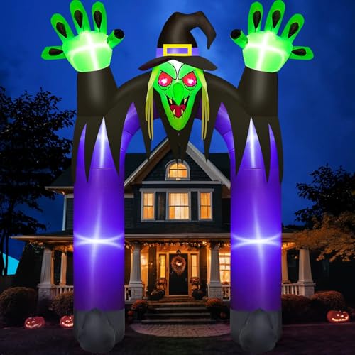 Danxilu Arche Gonflable Halloween 3 m avec Sorciere Extérieu