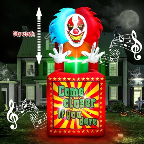 Kalolary Clown Étiré Gonflables Halloween, 2m Clown de Haut