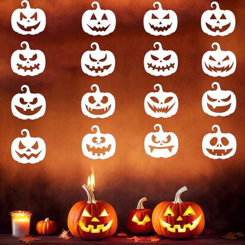 FANOST Lot de 16 pochoirs dHalloween réutilisables pour trav