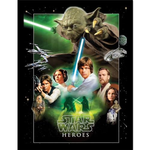 Star Wars - Poster encadré HEROES (40 cm x 30 cm) (Multicolo