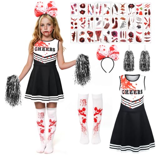 AUYAO Costume Halloween Fille Pompom Girl Deguisement Cheerl