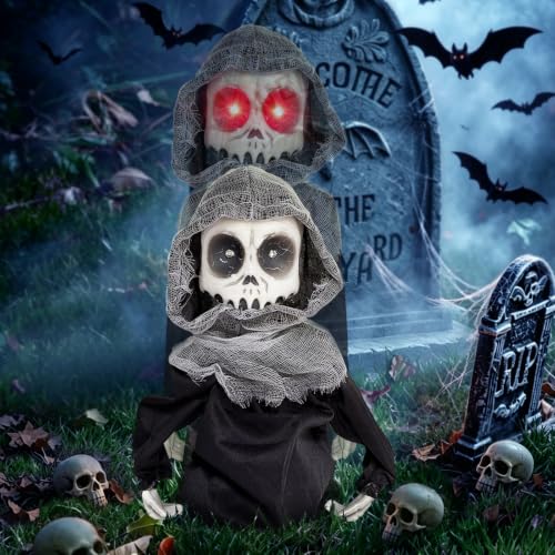 Halloween Aecoration Squelette, avec Yeux Rouges Lumineux & 