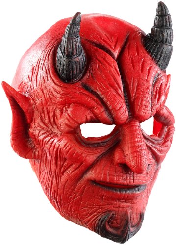 Masque de diable en latex avec bouche mobile [Infactory]