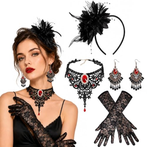 GAKVIBOPG Set de Bijoux Vampire et Accessoires Halloween Fem
