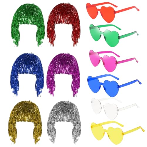 Perruques Métalliques Colorées 6PCS