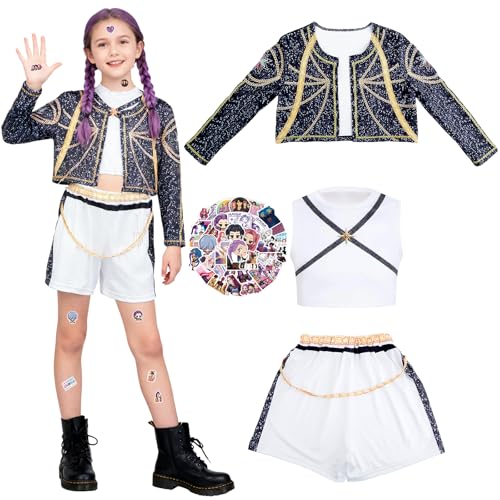 Kitimi LMNT Costume Cosplay pour Filles avec Autocollants, T