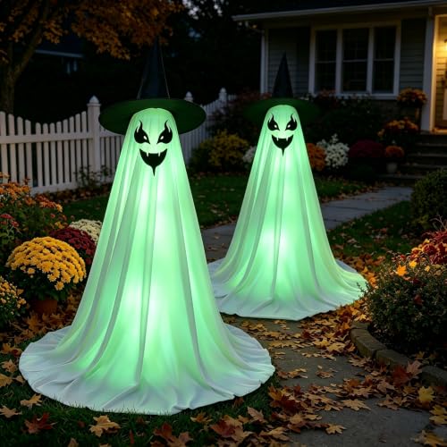 Lot de 2 géants fantômes debout pour Halloween (A 1,2 m)