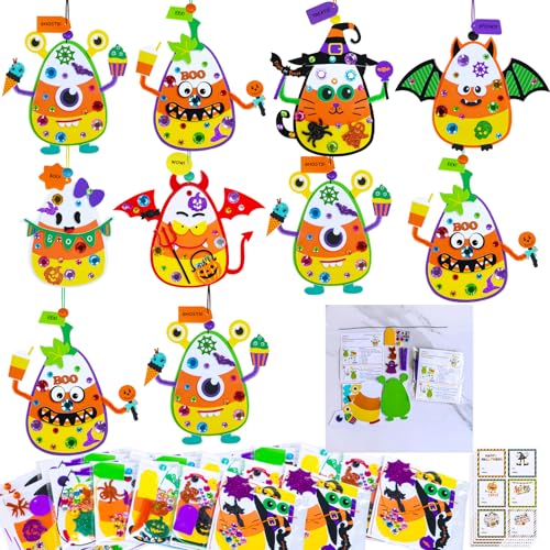 Winlyn Lot de 24 kits de bricolage dHalloween pour enfants -