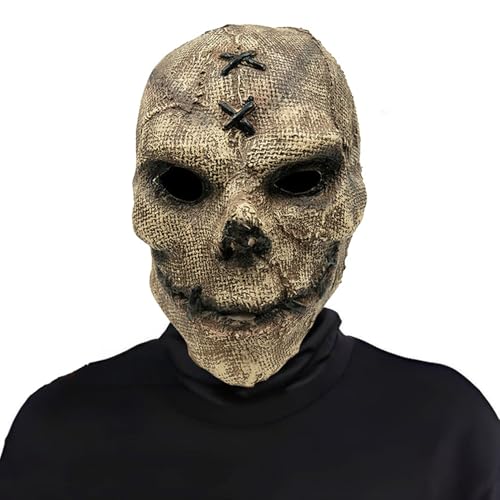 Atsmoce Masque de Tête de Mort Complète dhorreur en Latex, M