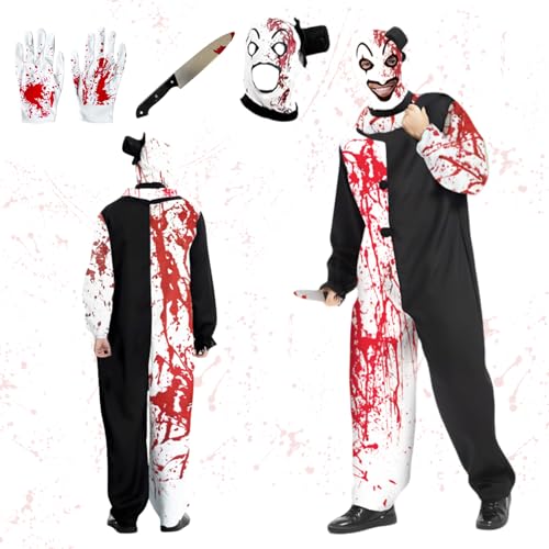 Shinybox Deguisement Clown Tueur Adulte, Combinaison Terrifi