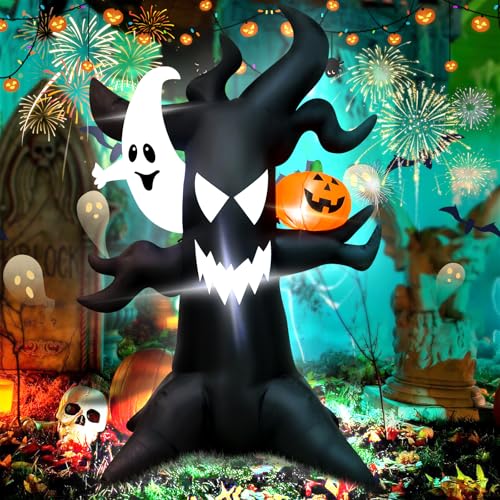 Arbre hanté gonflable dHalloween 1,8 m Fantôme lumineux et c