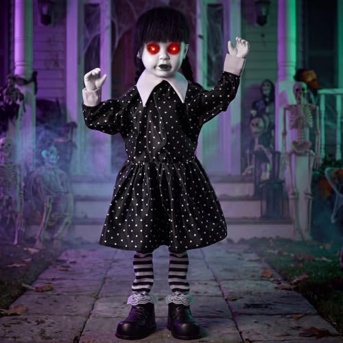 JOYIN Décoration dHalloween animatronique de 80 cm, poupée f