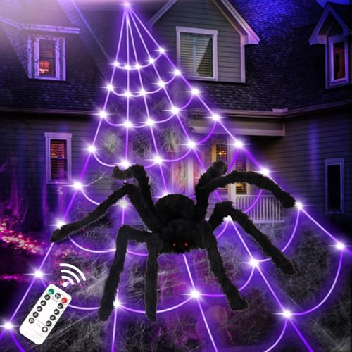 Deco Halloween Exterieur, Toile daraignée 135LED pour lextér
