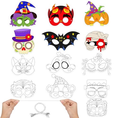 Masques Halloween Enfants À Colorier
