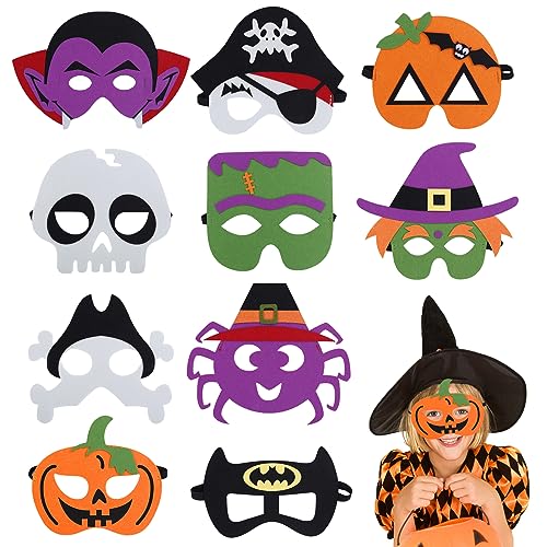 Lot de 10 masques dHalloween pour enfants - Masques dHallowe