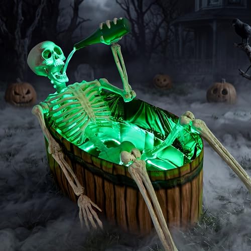 JOYIN Squelette dHalloween animatronique de 1,5 m avec effet