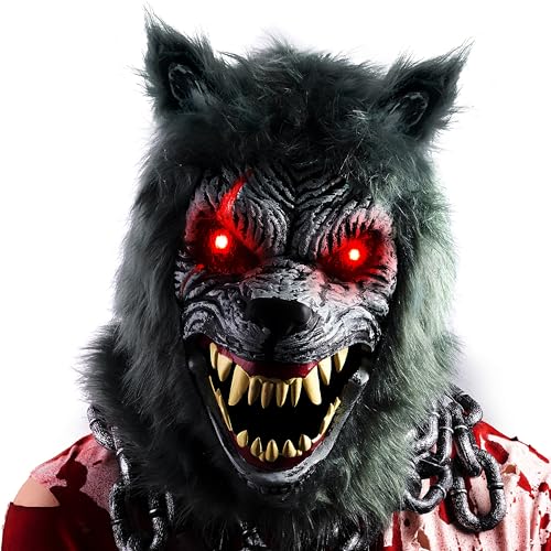 Spooktacular Creations Masque de loup-garou dHalloween à LED