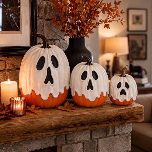 Seenelling Lot de 3 kits de bricolage dHalloween citrouilles