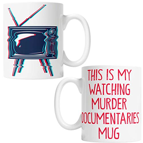 Purple Print House Mug avec inscription « Watching Murder Do