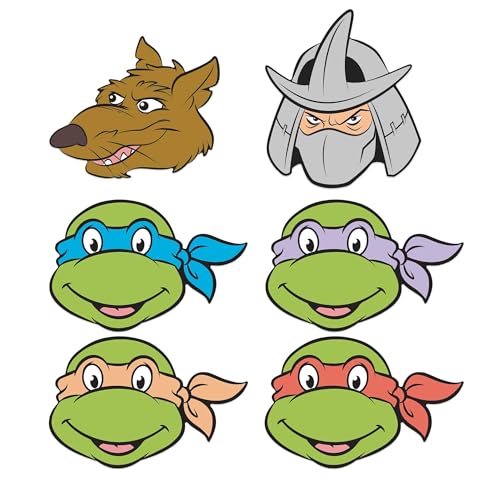 Star Cutouts SMP465 Lot de 6 masques en carton Tortues Ninja