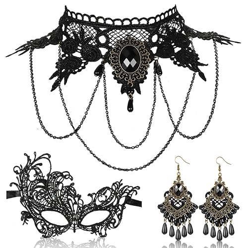Ensemble Bijoux Gothique Halloween Noir