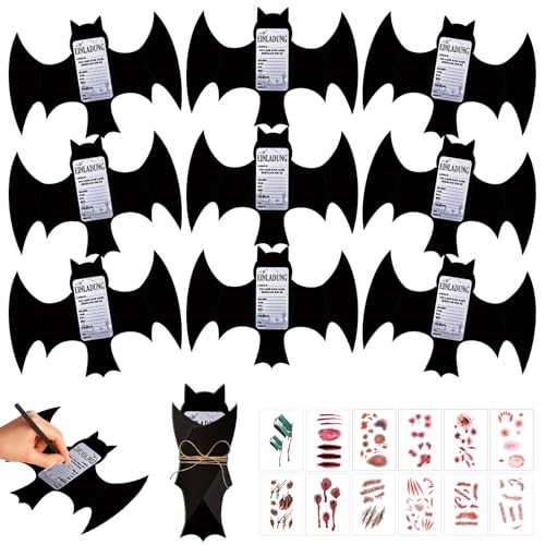 KERANEET Lot de 12 cartes dinvitation dHalloween pour fête d