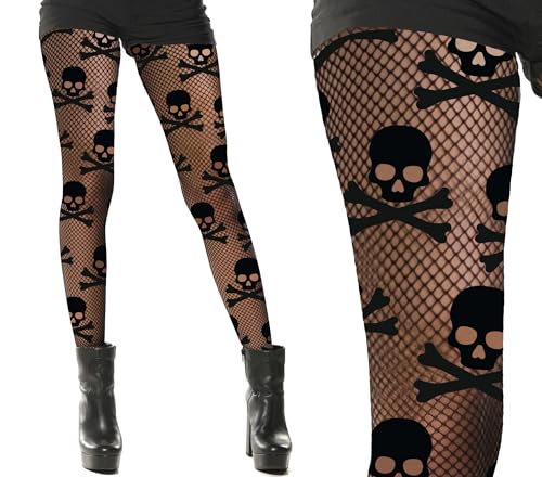 FIESTAS GUIRCA | Collants Résille Tête de Mort pour Femme (T