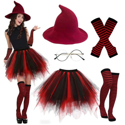 LXWINNER Deguisement Sorciere Femme, Chapeau Sorciere und Ga