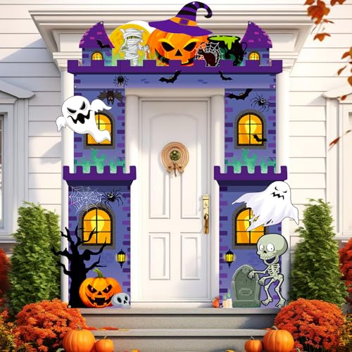 Tiamon Maison hantée dHalloween Château Décorations de porte