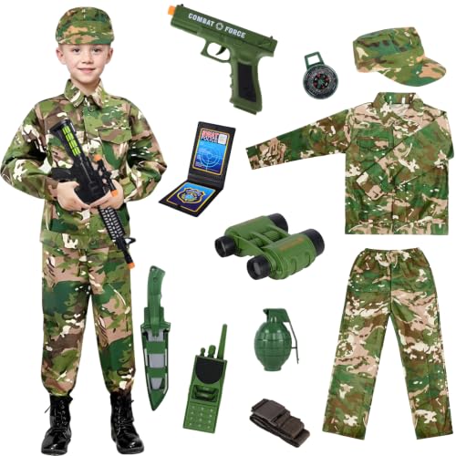 Deguisement Militaire Costume Camouflage Enfant Walkie Talki