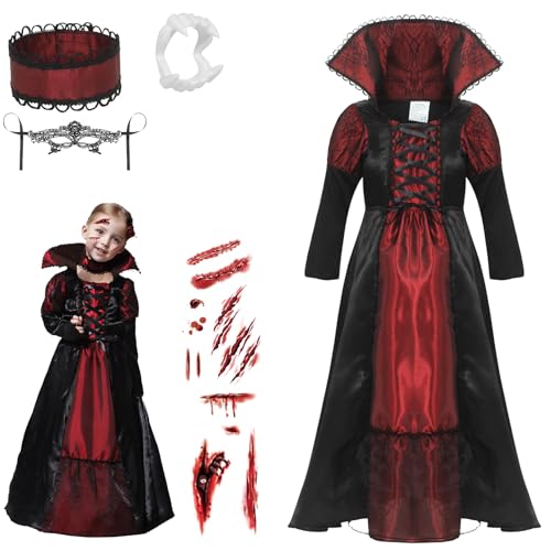 Cloudkids Déguisement de Reine Vampiresa Costume de Vampire 