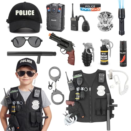 STARRICH Déguisement Policier Enfant avec 16 Accessoires – K