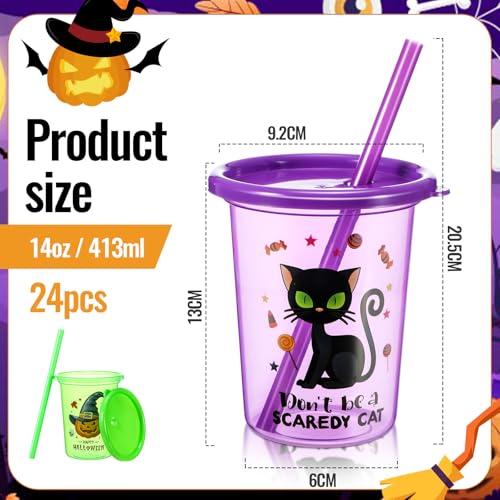 Nuanchu Lot de 24 gobelets dHalloween réutilisables en plast