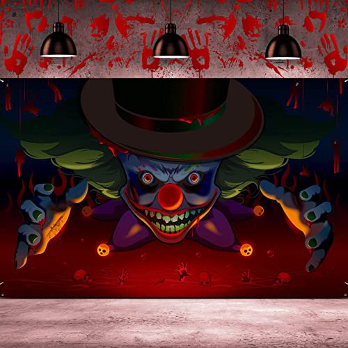 Décorations de clown dHalloween - Toile de fond effrayante p