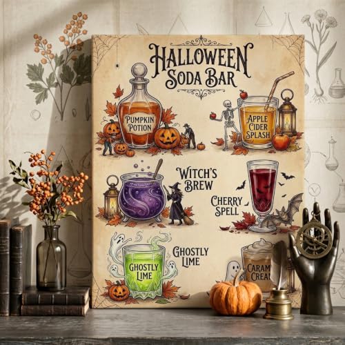 Toile murale sur le thème du menu de potion dHalloween 40,6