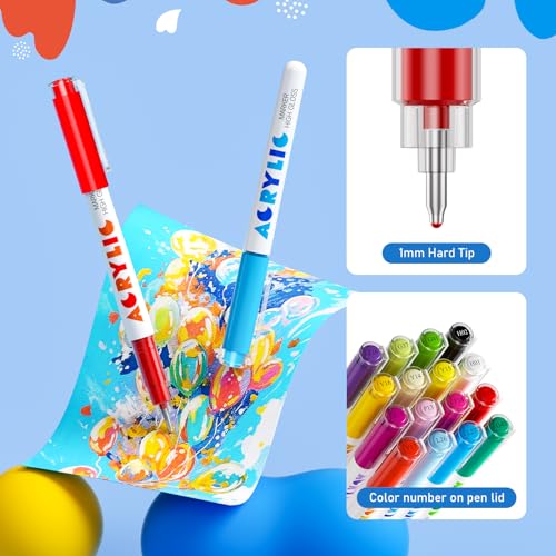 Sonlaryin 168 Couleurs Feutre Acrylique, Marqueur Peinture A