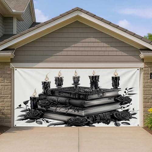 1,8 x 4 m Halloween Livre de sorcière effrayant Couverture d
