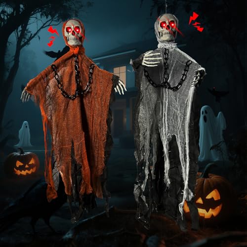 2 Pièces halloween Décoration Extérieure Squelette, Sorcière