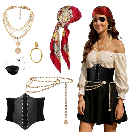 Costume Pirate Femme 6 pièces Élégant