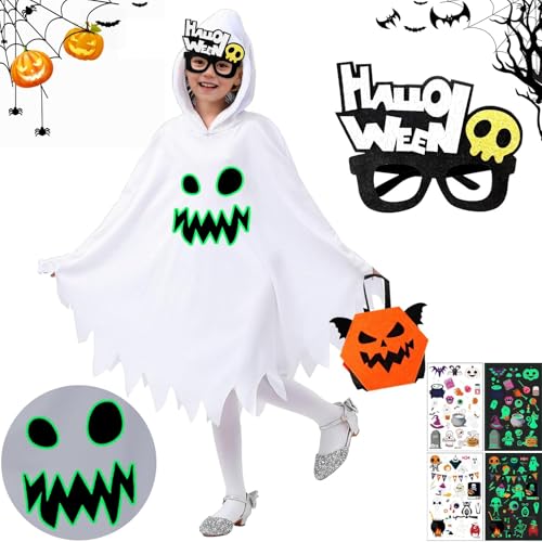 Costume de Fantôme Halloween Enfant, Fantômees Blanc Costume