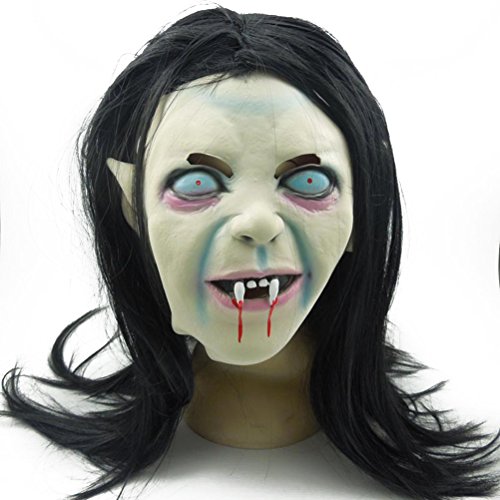 PartyKindom Masque Dhalloween Sadako Effrayant pour Adultes