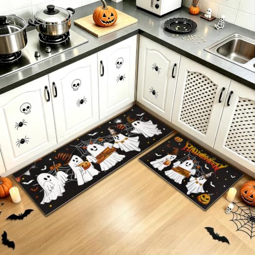 comfoyar Tapis de Cuisine Devant Evier Halloween Fantômes An