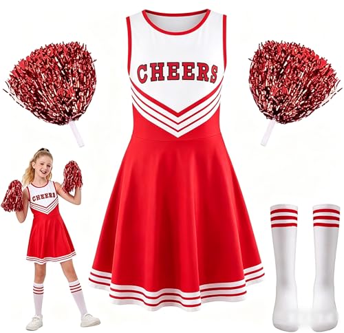 Auirshiky Déguisement Pompom Girl Uniforme,Pom-Pom Girl,Degu