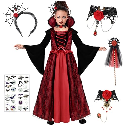 GEEKEO Carnaval Deguisement Vampire Fille - Déguisement Enfa