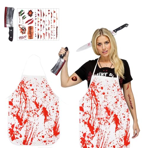 Ayucanpeng Costume de Boucher Halloween Femmes et Hommes, Ta
