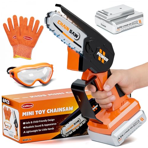 KidBloom Mini Tronconneuse Enfant, Outils Enfant avec Lunett