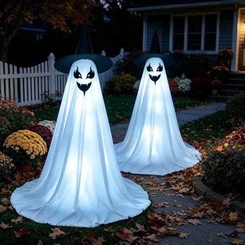 Lot de 2 géants fantômes debout pour Halloween (A 1,2 m)