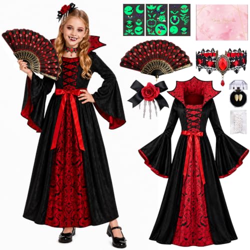 YYDSXK Deguisement Vampire Fille, Costume Vampire Royal avec