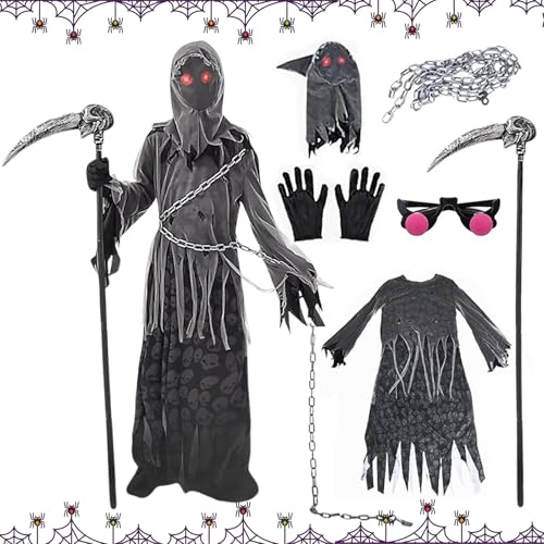 Shinybox Halloween Deguisement Faucheuse Enfant, Costume Fau