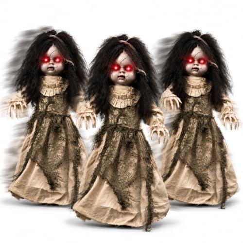 Animatronic Grande poupée en robe beige 82 cm Décoration dHa